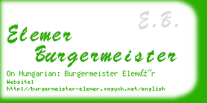 elemer burgermeister business card